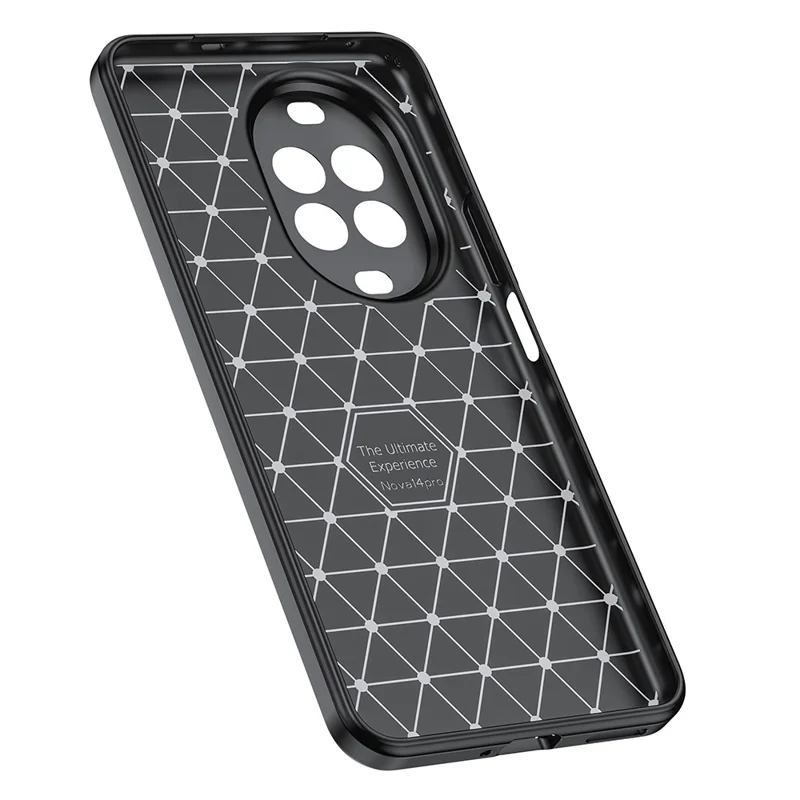 Für Huawei nova 14 Pro 5G Hülle Litschi-Textur TPU Flexibles Handyhülle, Schwarz