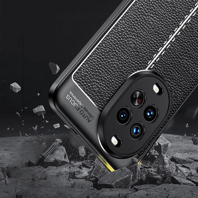 For Huawei nova 14 Ultra 5G Case Litchi Texture TPU Flexible Phone Cover, Black
