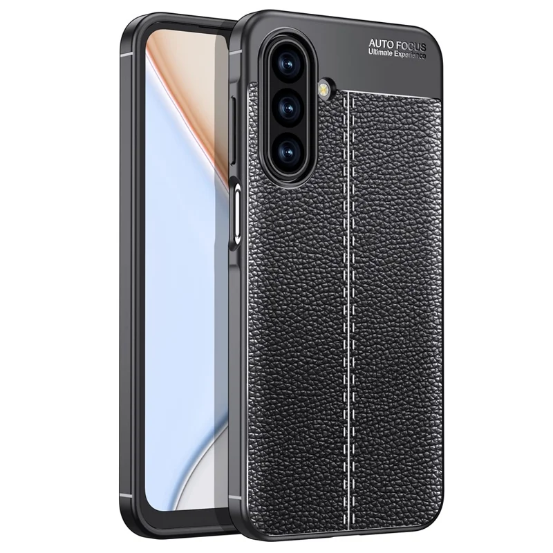 Pour Samsung Galaxy A17 5G Étui Texture Litchi TPU Flexible Housse de Téléphone, Noir