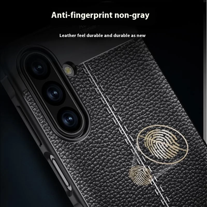 Pour Samsung Galaxy A17 5G Étui Texture Litchi TPU Flexible Housse de Téléphone, Noir