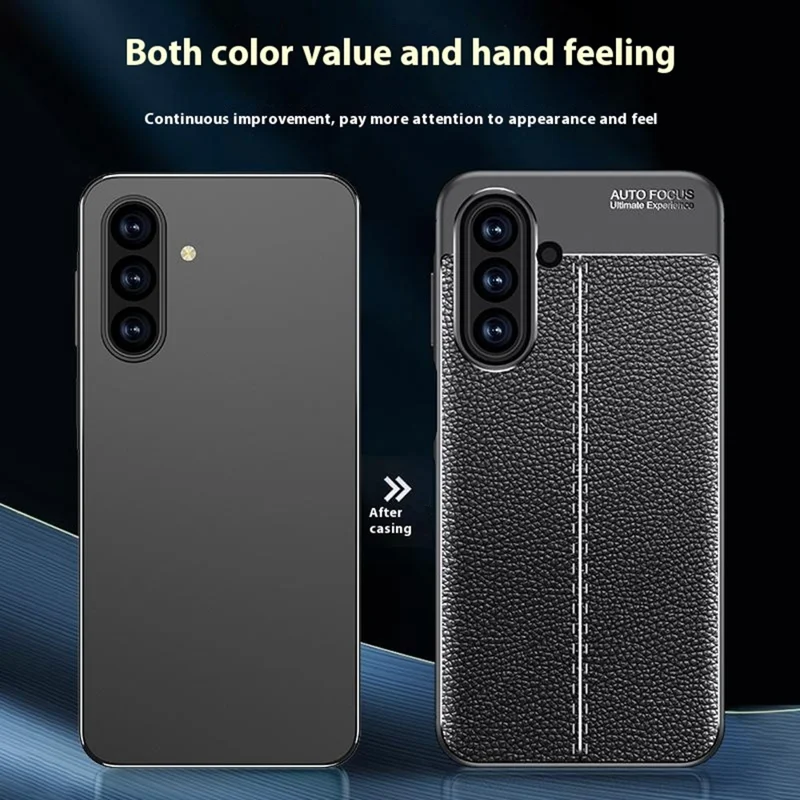 Pour Samsung Galaxy A17 5G Étui Texture Litchi TPU Flexible Housse de Téléphone, Noir
