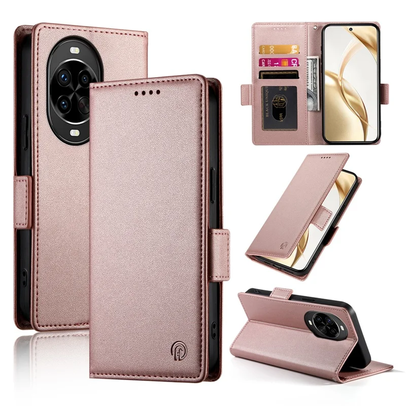 For Huawei nova 14 Pro 5G Stand Case PU Leather Wallet Phone Cover - Rose Gold