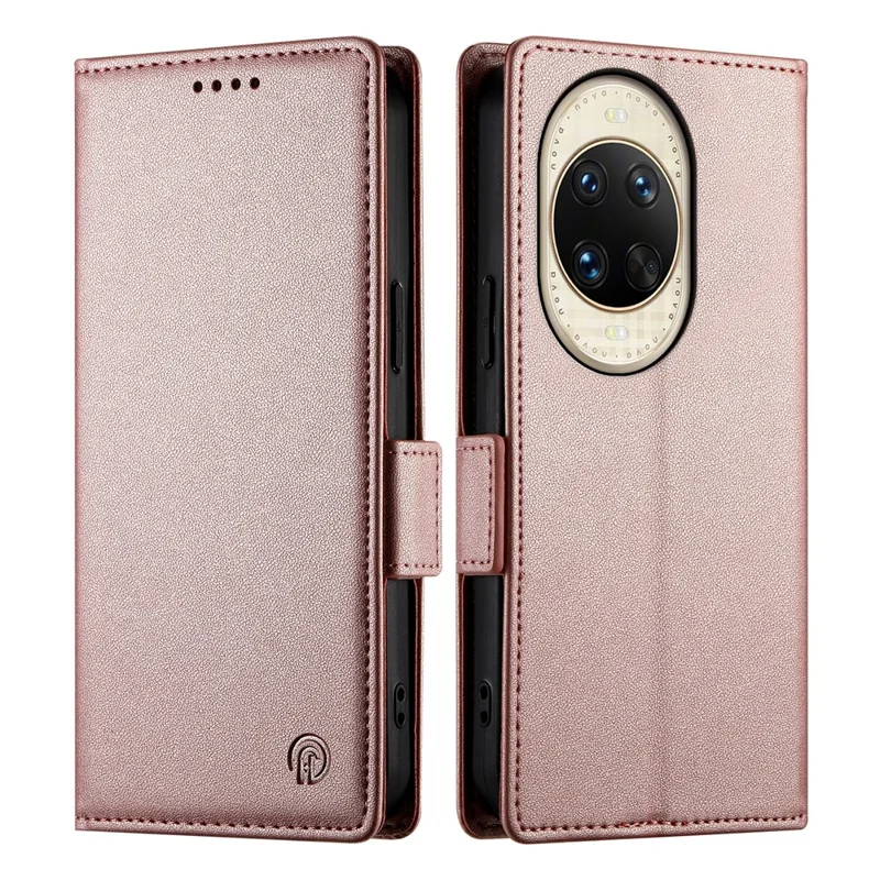 Capa de suporte para Huawei nova 14 Ultra 5G em couro sintético - Dourado Rosa