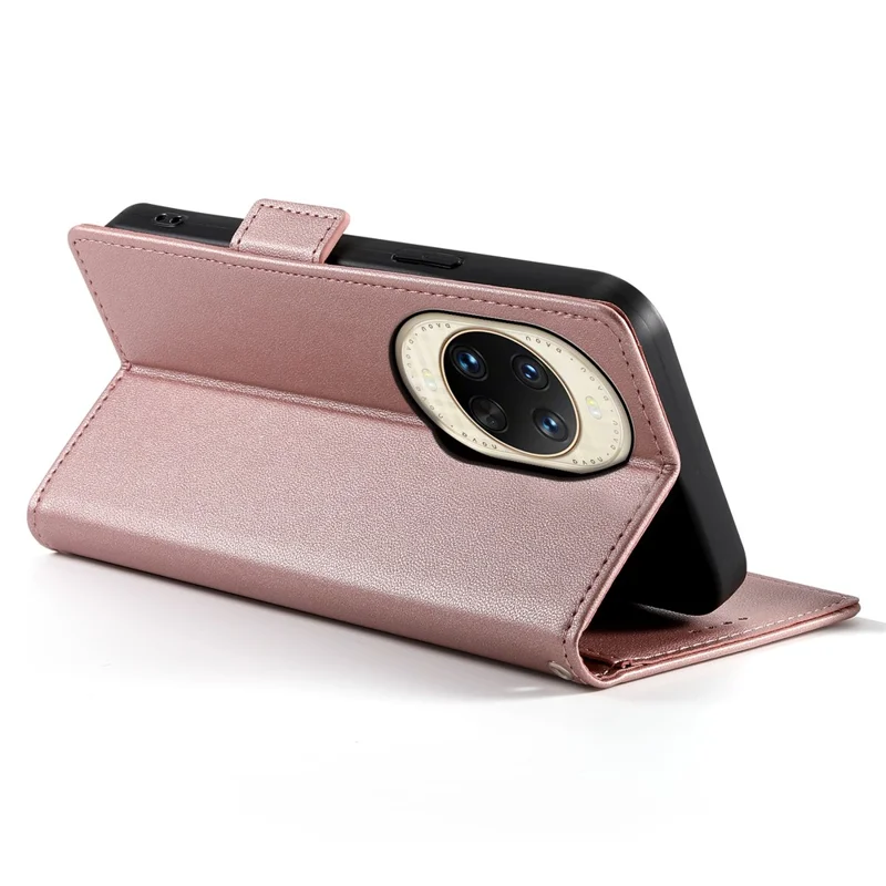 Capa de suporte para Huawei nova 14 Ultra 5G em couro sintético - Dourado Rosa