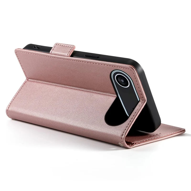 For iPhone 17 Air Stand Case PU Leather Wallet Phone Cover - Rose Gold