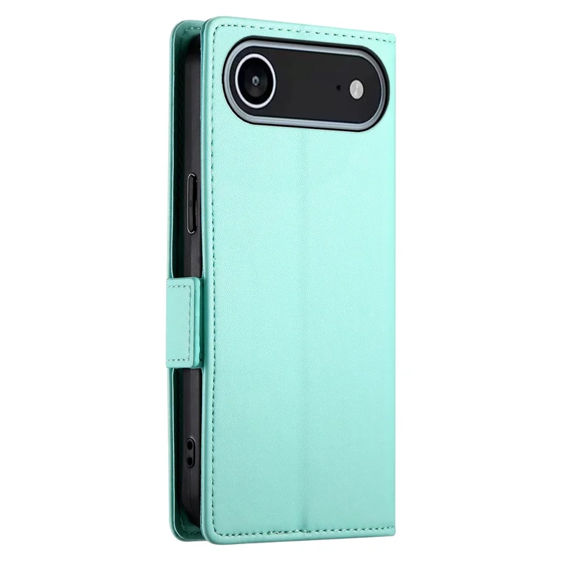 For iPhone Air Stand Case PU Leather Wallet Phone Cover - Mint Green