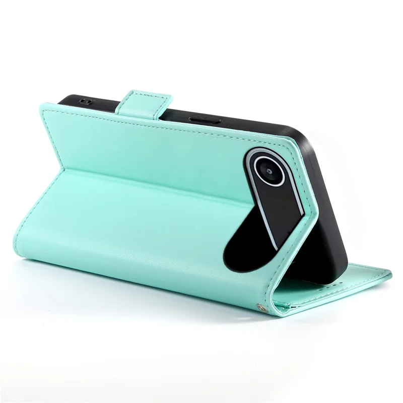 For iPhone Air Stand Case PU Leather Wallet Phone Cover - Mint Green