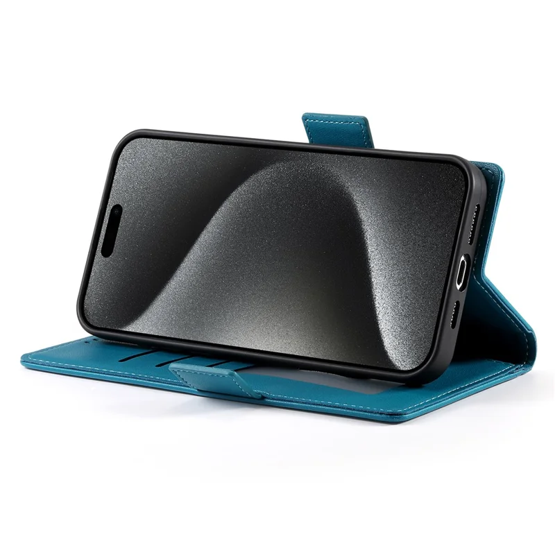 For iPhone 17 Pro Max Stand Case PU Leather Wallet Phone Cover - Blue