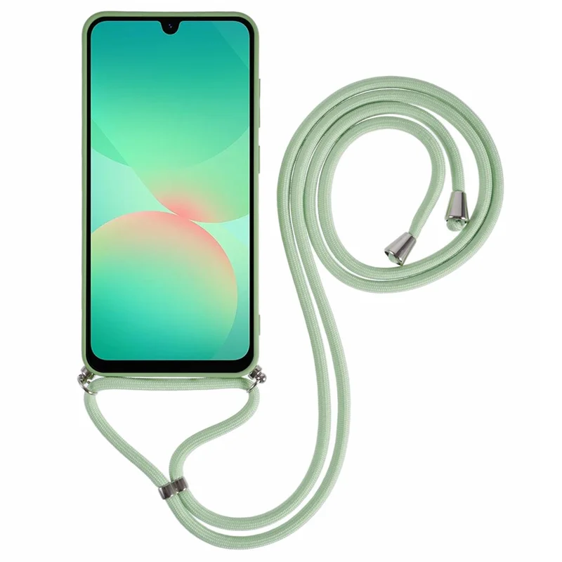 Cover per Samsung Galaxy A17 5G Custodia Flessibile in TPU con Fodera in Fibra Antiurto con Cordino - Verde Matcha