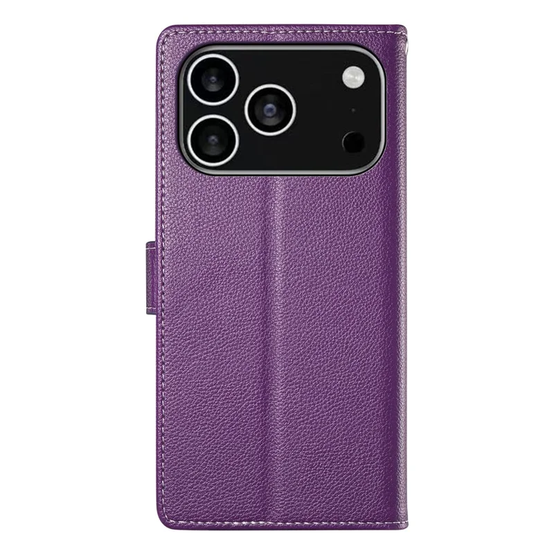 Für iPhone 17 Pro Hülle Magnetischer Verschluss Leder-Brieftasche Handyhülle mit Handschlaufe - Lila