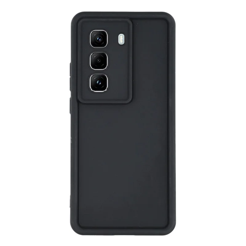 For Infinix Hot 50 Pro 4G Case Grooved Design TPU Anti Slip Phone Cover - Black