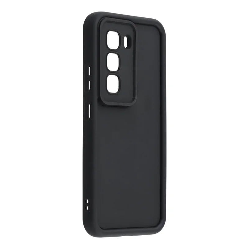 For Infinix Hot 50 Pro 4G Case Grooved Design TPU Anti Slip Phone Cover - Black