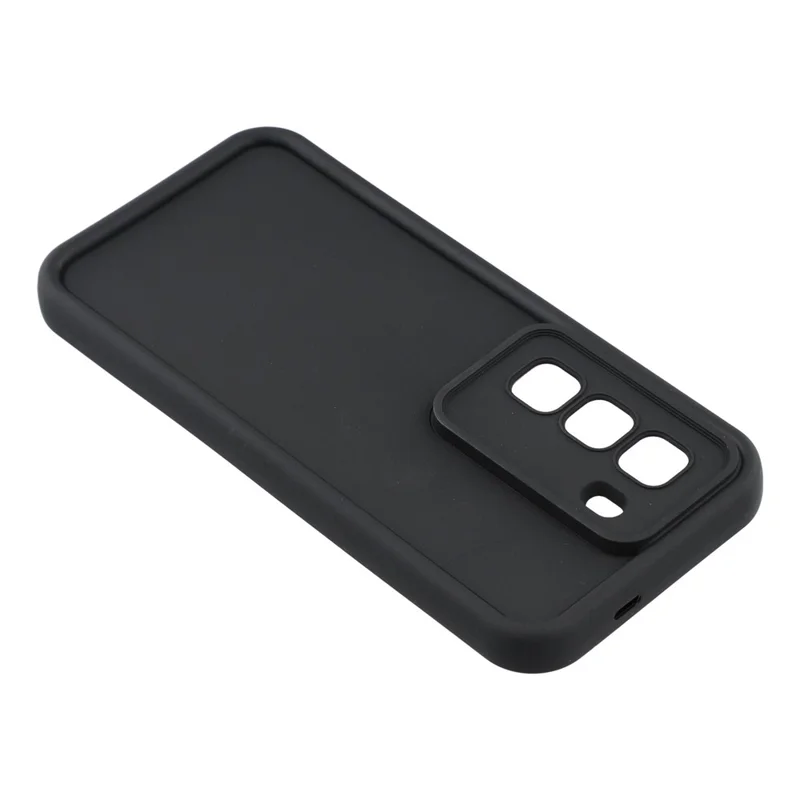 For Infinix Hot 50 Pro 4G Case Grooved Design TPU Anti Slip Phone Cover - Black
