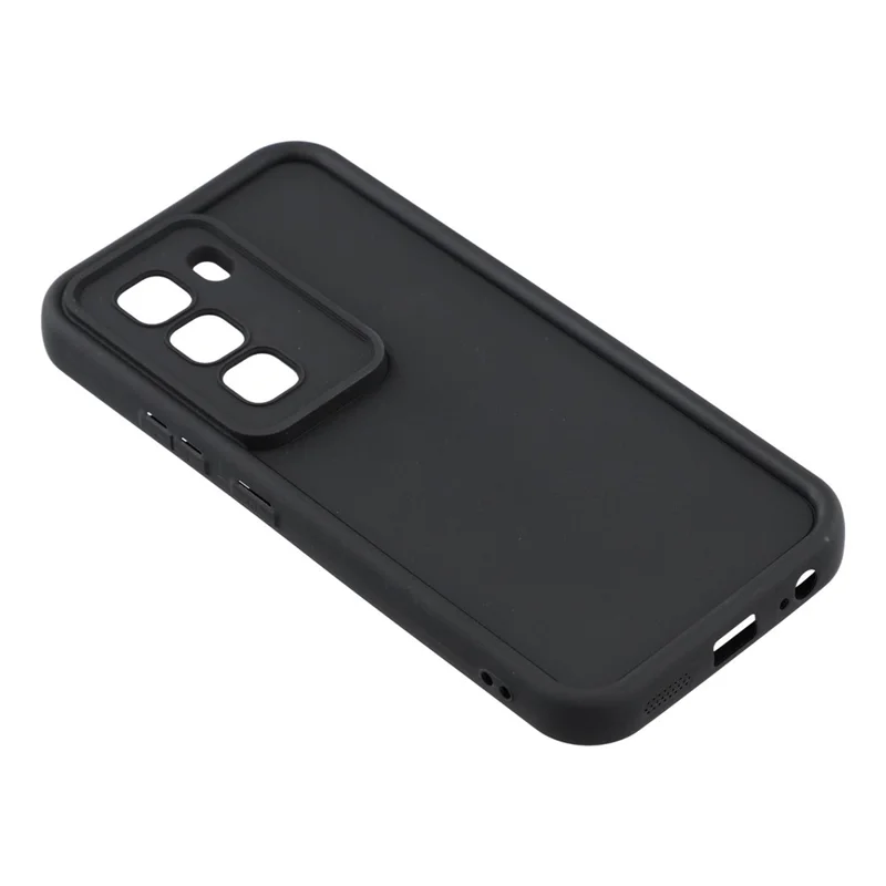 For Infinix Hot 50 Pro 4G Case Grooved Design TPU Anti Slip Phone Cover - Black