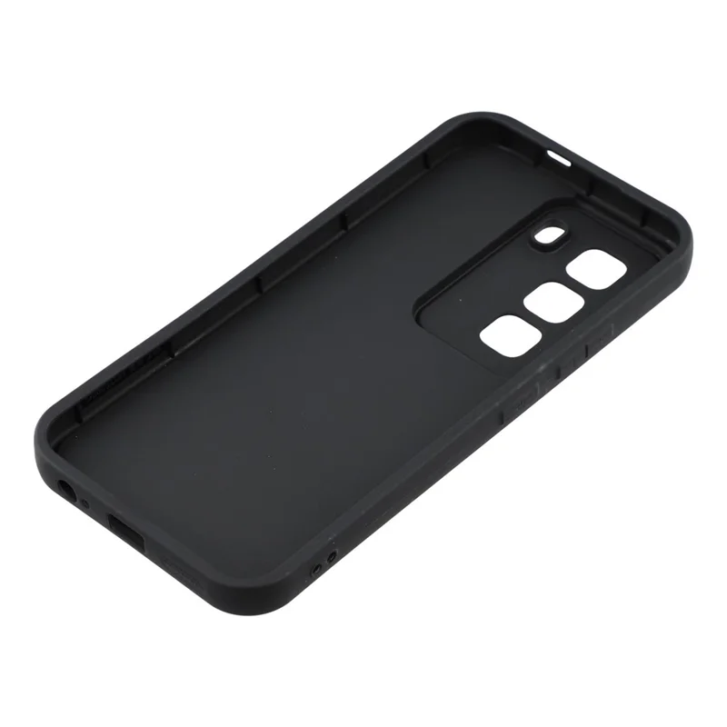 For Infinix Hot 50 Pro 4G Case Grooved Design TPU Anti Slip Phone Cover - Black