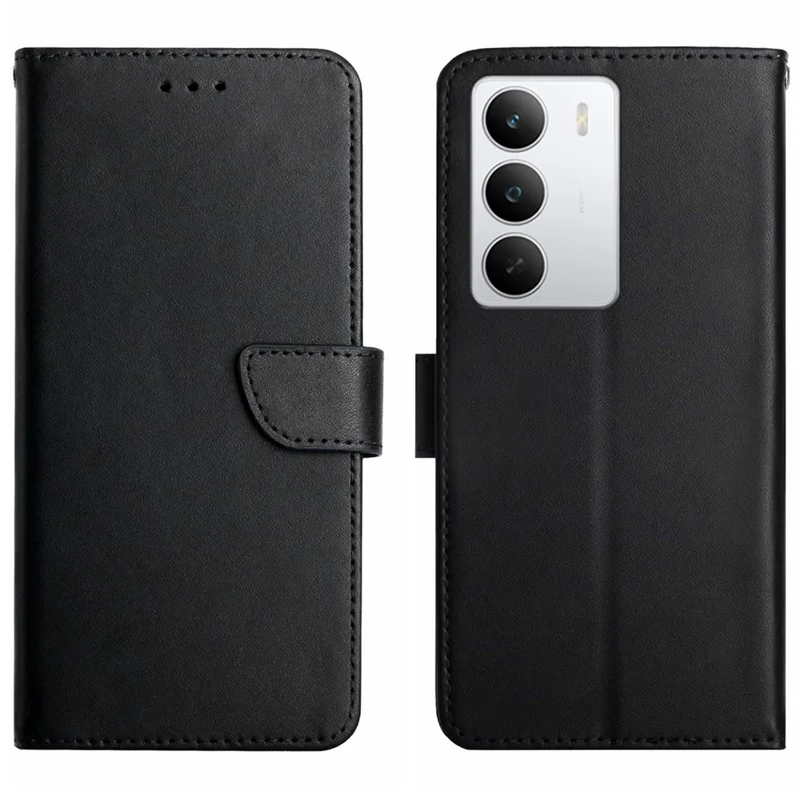 Étui Realme C71 4G en Cuir de Vache Véritable avec Texture Nappa - Noir