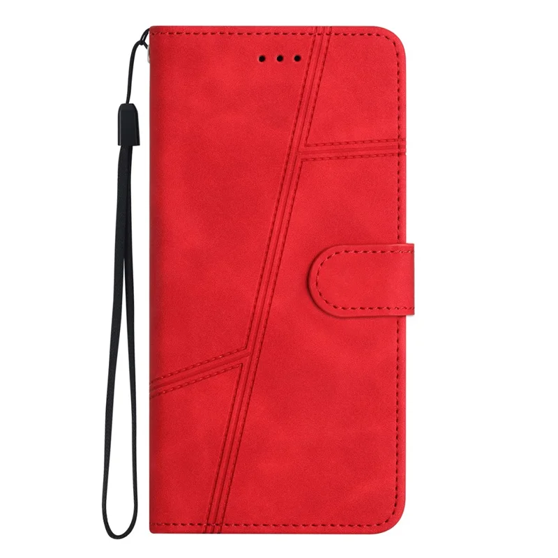 For Honor 400 5G (Global) Case Flip Leather Retro Phone Cover Lines Imprinted - Red