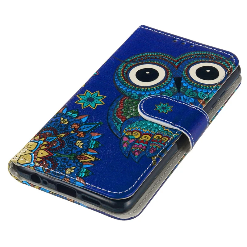 For Honor 400 Pro 5G (Global) Case Pattern Leather Wallet Phone Cover with Strap - Blue Owl