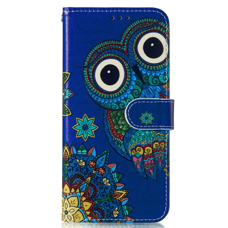 For Honor 400 Pro 5G (Global) Case Pattern Leather Wallet Phone Cover with Strap - Blue Owl