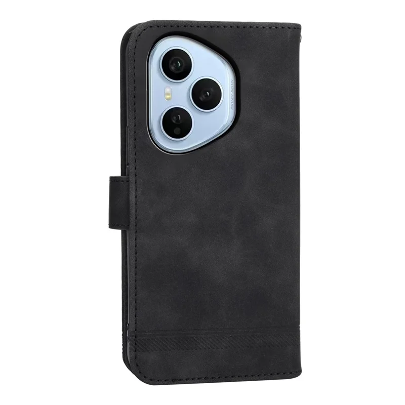 Étui DIERFENG DF-03 pour Honor 400 Pro 5G (Global) avec motif de lignes, portefeuille en cuir avec dragonne - Noir