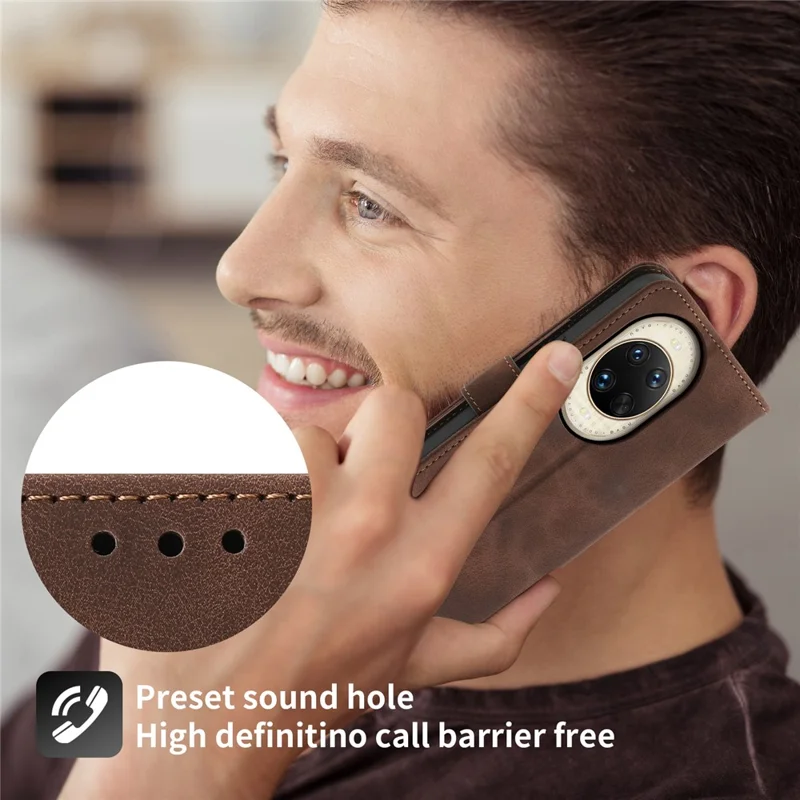 For Huawei nova 14 Ultra 5G Case Flower Pattern PU Leather Wallet Phone Cover with Strap - Brown