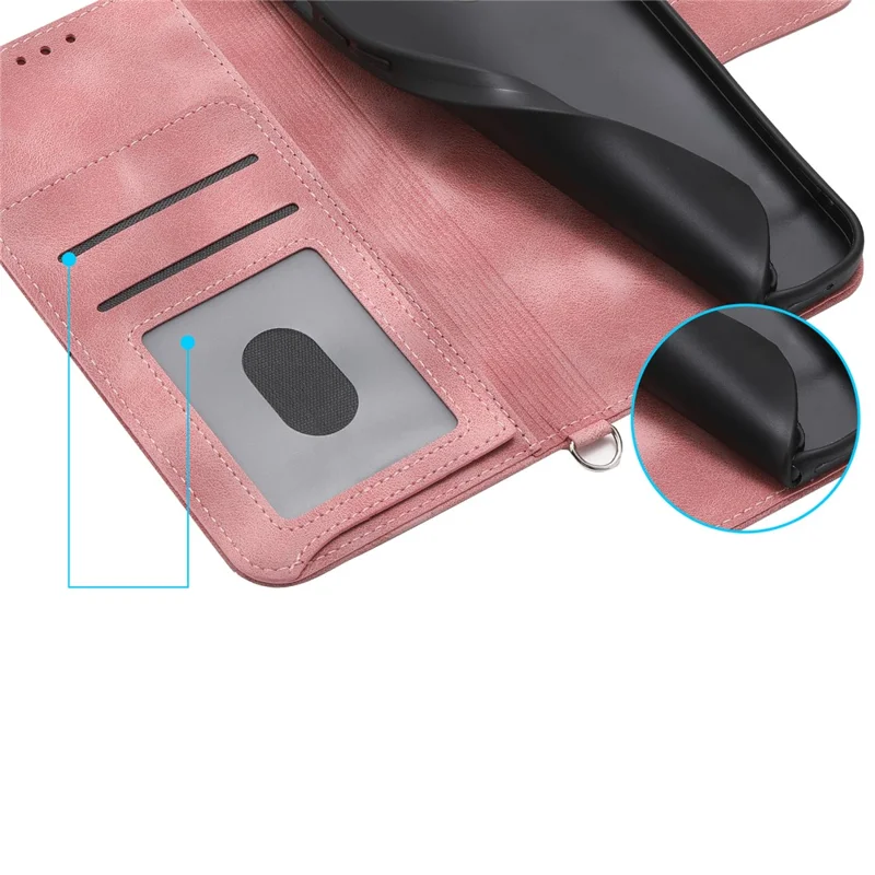 For iPhone 17 Case Flower Pattern PU Leather Wallet Phone Cover with Strap - Pink