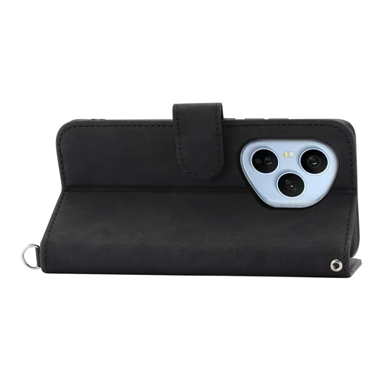 Til Honor 400 Pro 5G (Global) Etui Blomstermønster PU Læder Wallet Telefondækning med Rem - Sort