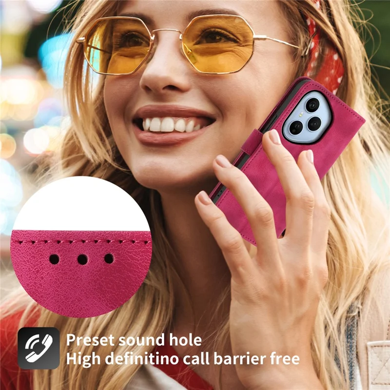 For Honor 400 Pro 5G (Global) Case Flower Pattern PU Leather Wallet Phone Cover with Strap - Wine Red