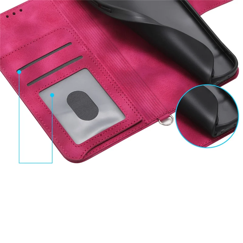 For Motorola Edge 60 Fusion 5G Case Flower Pattern PU Leather Wallet Phone Cover with Strap - Wine Red
