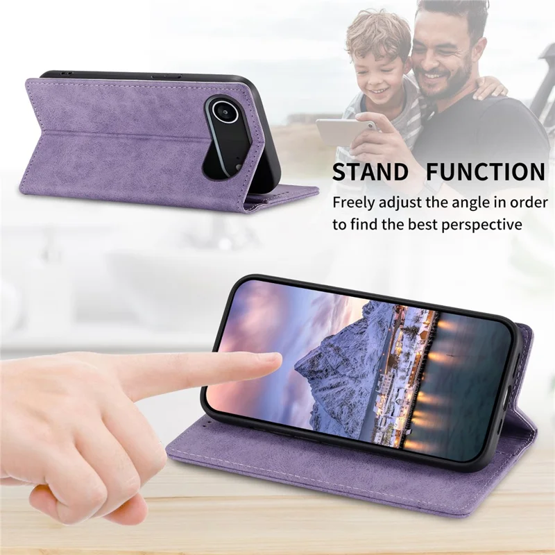 For iPhone 17 Air Wallet Case RFID Blocking PU Leather Phone Cover - Purple