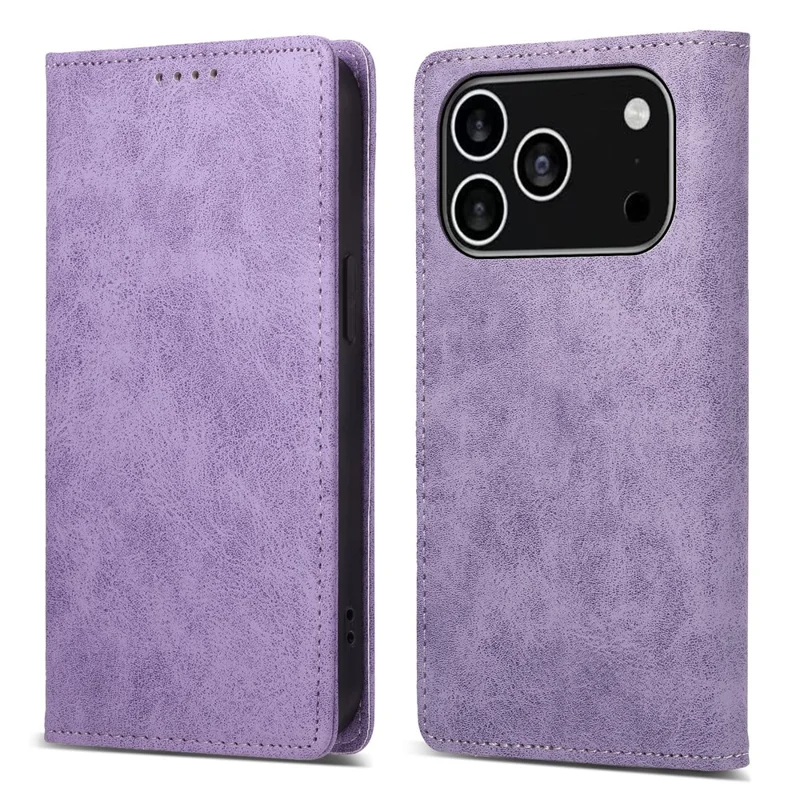 For iPhone 18 Pro / 17 Pro Wallet Case RFID Blocking PU Leather Phone Cover - Purple