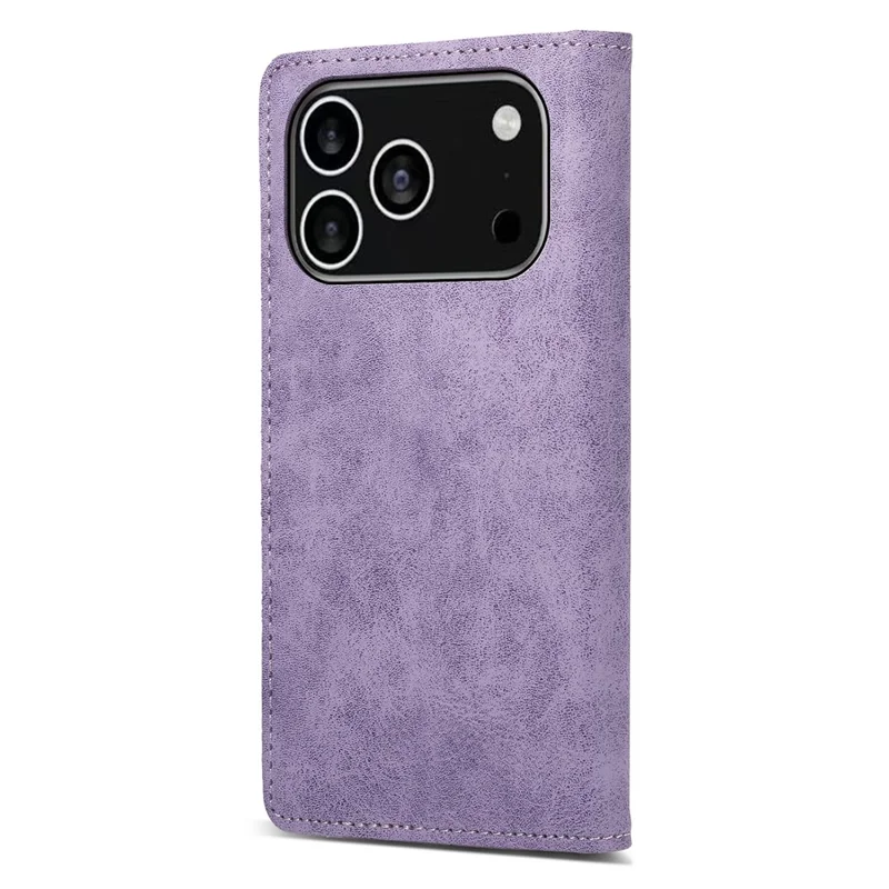 For iPhone 18 Pro / 17 Pro Wallet Case RFID Blocking PU Leather Phone Cover - Purple