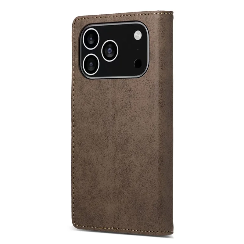 For iPhone 17 Pro Wallet Case RFID Blocking PU Leather Phone Cover - Brown