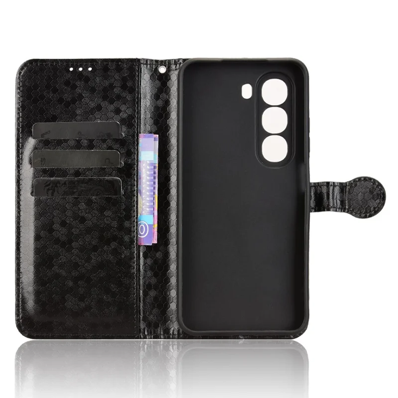 Чехол-кошелек для itel A95 5G с узором в точку, из искусственной кожи, с ремешком на запястье - Черный