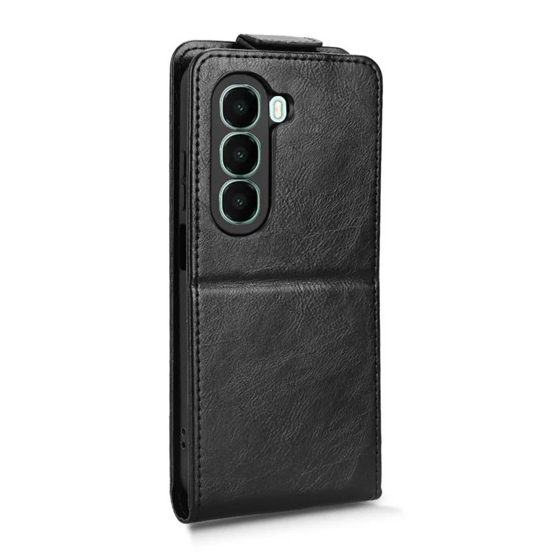 Чехол для itel A95 5G с подставкой, магнитной застежкой, вертикальным откидным дизайном из искусственной кожи с отделением для карт - Черный
