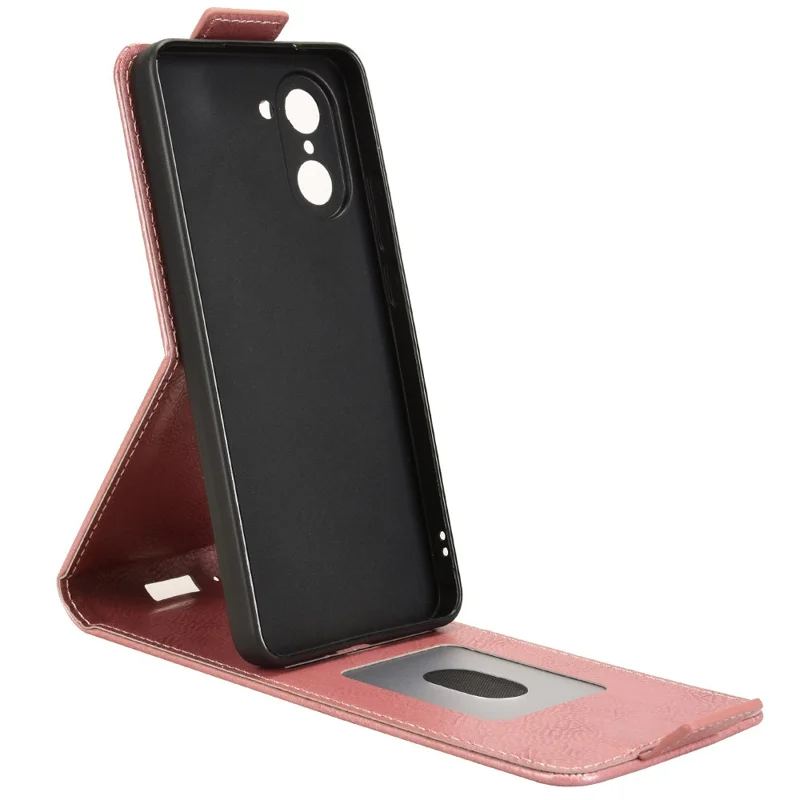 Étui de support pour OnePlus Ace 5 Racing 5G avec fermoir magnétique à rabat vertical en cuir, porte-carte - Or rose