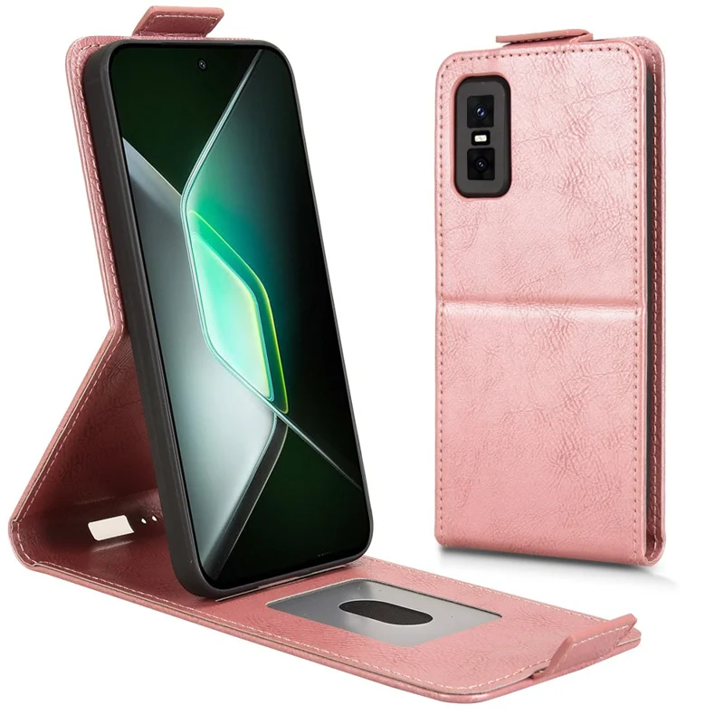 For Infinix GT 30 Pro 5G Stand Case Magnetic Clasp Vertical Flip Leather Phone Cover with Card Holder - Rose Gold