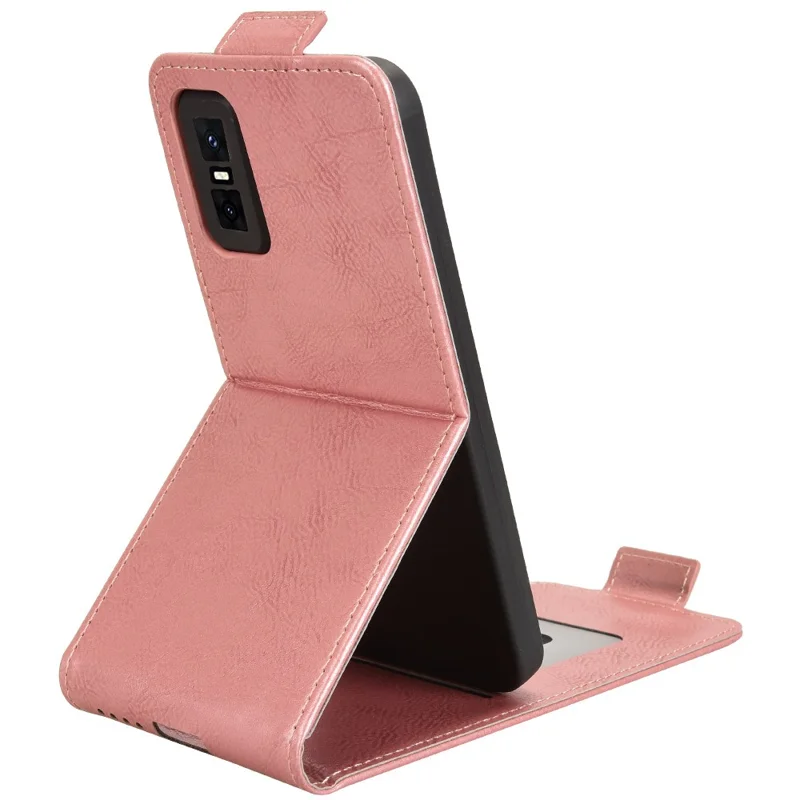 For Infinix GT 30 Pro 5G Stand Case Magnetic Clasp Vertical Flip Leather Phone Cover with Card Holder - Rose Gold
