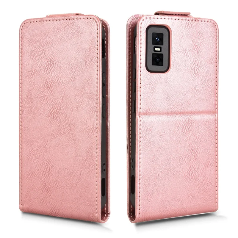 For Infinix GT 30 Pro 5G Stand Case Magnetic Clasp Vertical Flip Leather Phone Cover with Card Holder - Rose Gold
