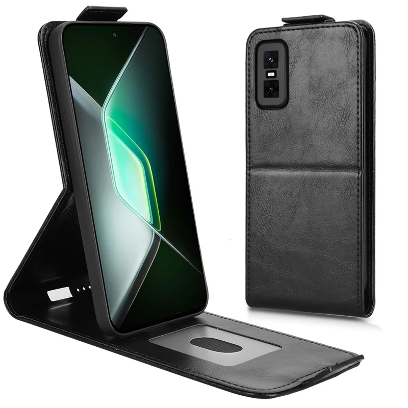 For Infinix GT 30 Pro 5G Stand Case Magnetic Clasp Vertical Flip Leather Phone Cover with Card Holder - Black