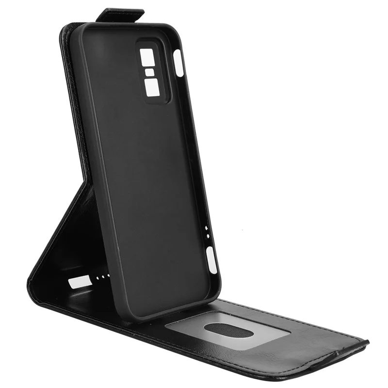 For Infinix GT 30 Pro 5G Stand Case Magnetic Clasp Vertical Flip Leather Phone Cover with Card Holder - Black