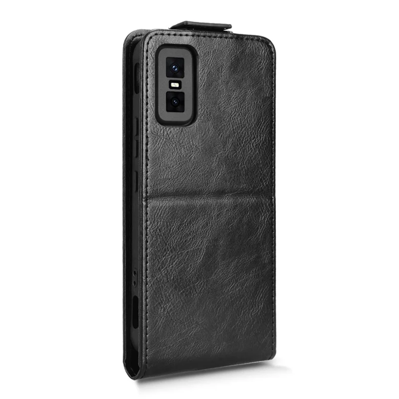 For Infinix GT 30 Pro 5G Stand Case Magnetic Clasp Vertical Flip Leather Phone Cover with Card Holder - Black