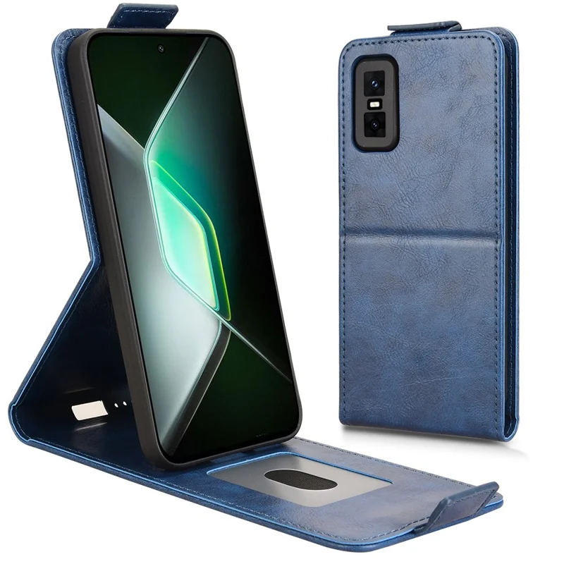 For Infinix GT 30 Pro 5G Stand Case Magnetic Clasp Vertical Flip Leather Phone Cover with Card Holder - Dark Blue