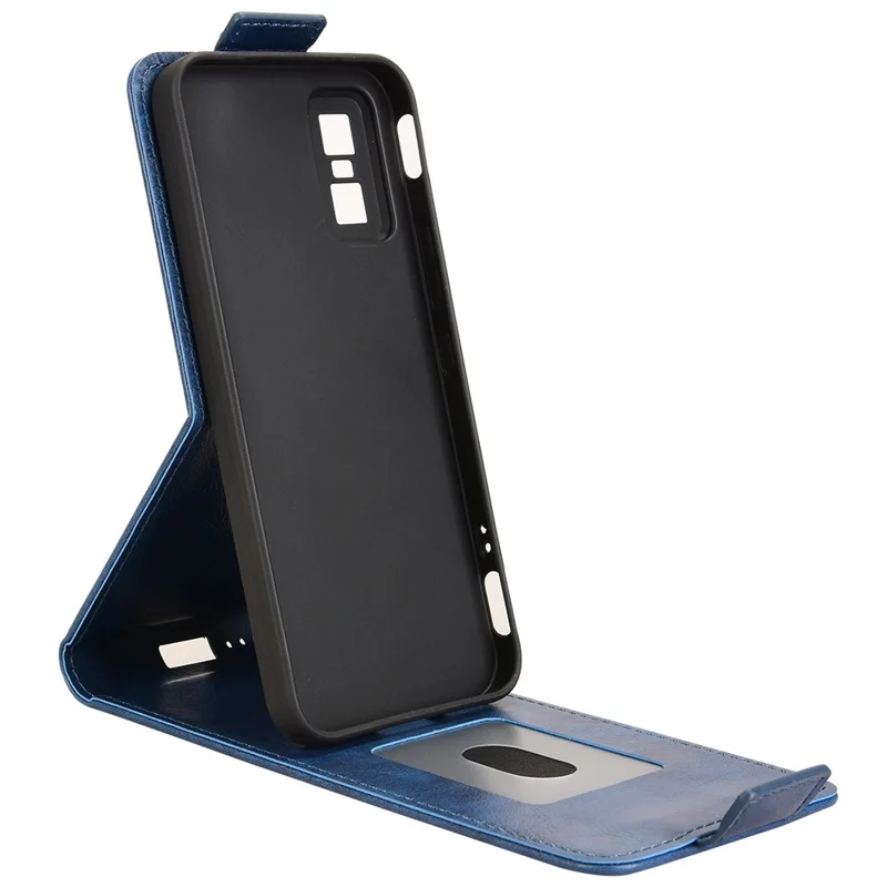 For Infinix GT 30 Pro 5G Stand Case Magnetic Clasp Vertical Flip Leather Phone Cover with Card Holder - Dark Blue