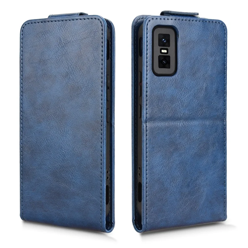 For Infinix GT 30 Pro 5G Stand Case Magnetic Clasp Vertical Flip Leather Phone Cover with Card Holder - Dark Blue