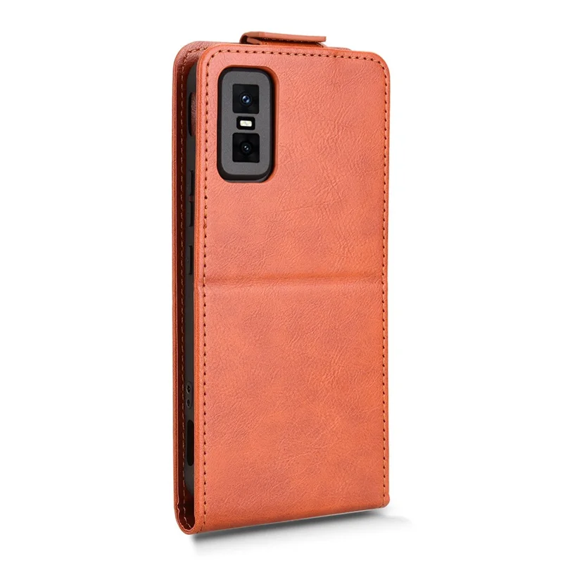 For Infinix GT 30 Pro 5G Stand Case Magnetic Clasp Vertical Flip Leather Phone Cover with Card Holder - Orange