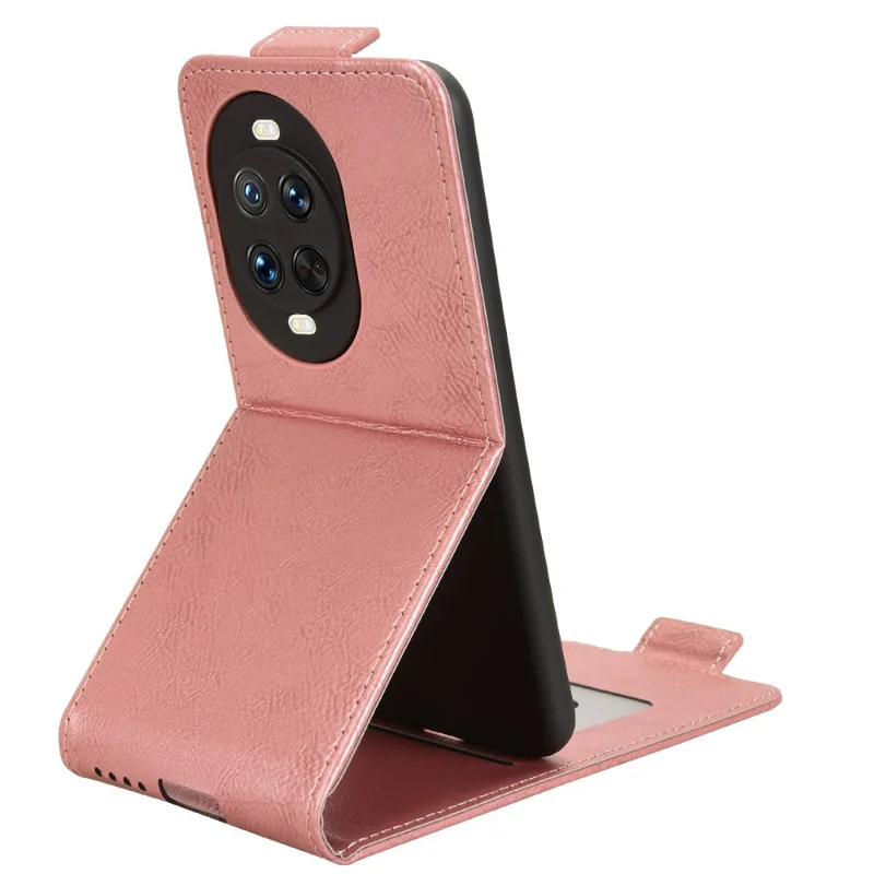 Funda con Tapa para Huawei nova 14 Pro 5G con Soporte, Cierre Magnético, Flip Vertical de Cuero con Tarjetero - Oro Rosa