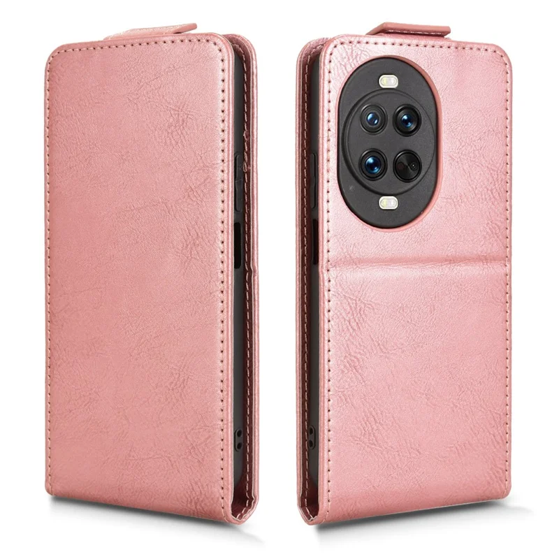 Funda con Tapa para Huawei nova 14 Pro 5G con Soporte, Cierre Magnético, Flip Vertical de Cuero con Tarjetero - Oro Rosa