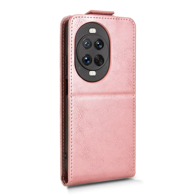 Funda con Tapa para Huawei nova 14 Pro 5G con Soporte, Cierre Magnético, Flip Vertical de Cuero con Tarjetero - Oro Rosa