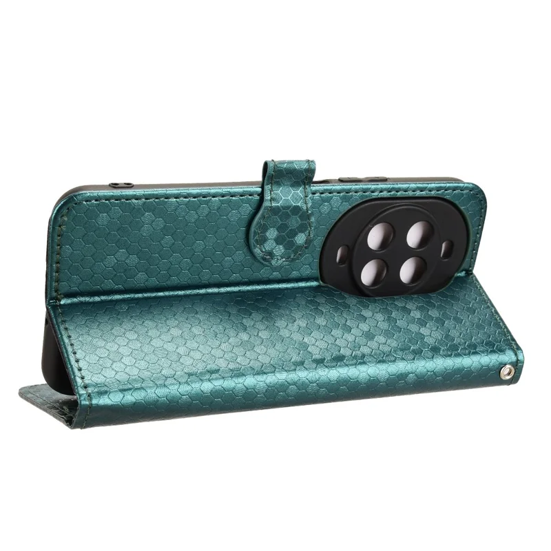 Pour Huawei nova 14 Ultra 5G Étui Portefeuille à Motif Pointillé en Cuir PU avec Dragonne - Vert